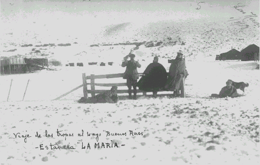 Tropas Argentinas La Marcha de la Pampa Estancia Maria. Foto proporcionada por el autor del artculo.